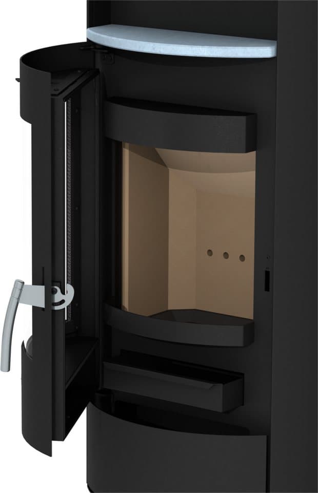 Fireplace Kaminofen »Piacenza Stahl«, Exklusiv, Lieferung bis ins Wohnzimmer, 6,7 kW, Zeitbrand, mit verriegelbarer Holzlagerfachtür - Thumbnail 7