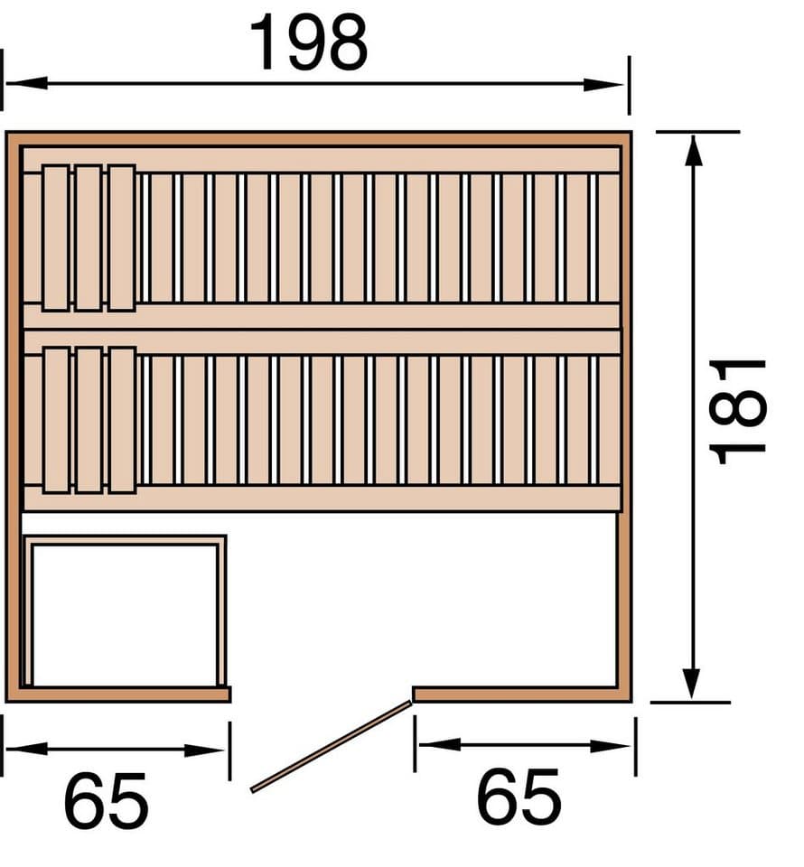 weka Sauna Bergen, BxTxH: 198 x 181 x 204 cm, 45 mm, ohne Ofen - Thumbnail 6