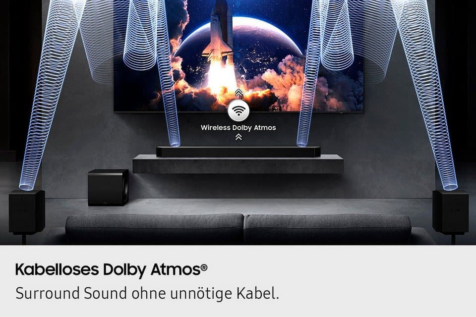 Samsung HW-Q995GF Q-Soundbar Soundbar 11.1.4 (Bluetooth, WLAN (WiFi), 40 W, 11.1.4-Kanal Subwoofer & Rücklautsprecher, Kabellos Dolby Atmos, DTS:X) - Thumbnail 6