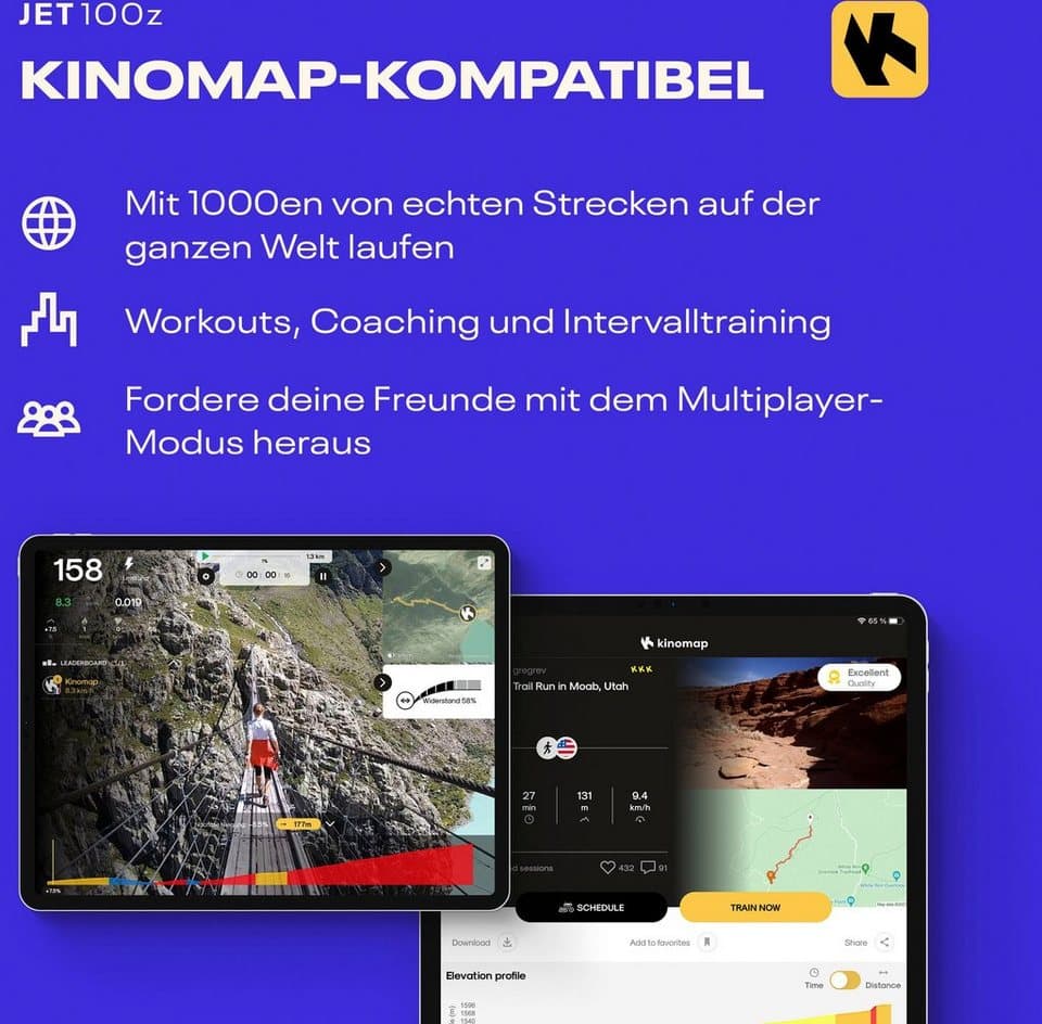 Reebok Laufband Jet 100z (mit LED-Display und eingebauten Handpulssensoren), bis max. 18 km/h, klappbar, mit Steigung, 110 kg max. Benutzergewicht - Thumbnail 4