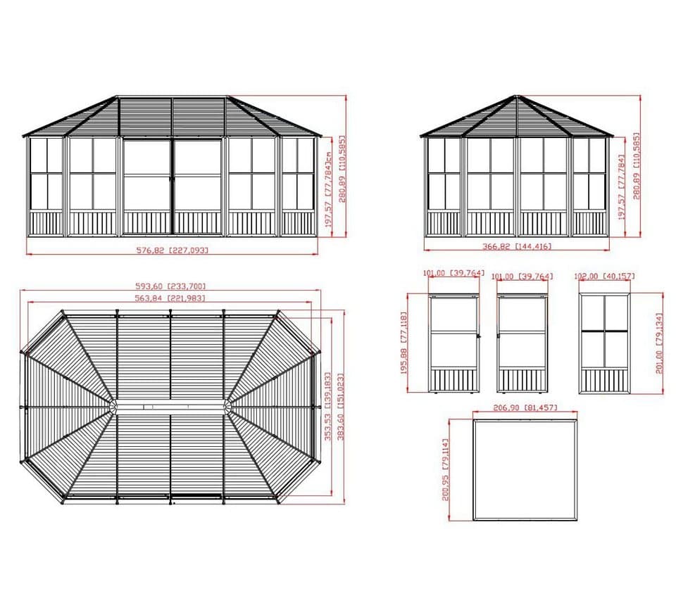 Sojag Pavillon Charleston 12x18, Wintergarten, BxT: 594x384 cm - Thumbnail 10