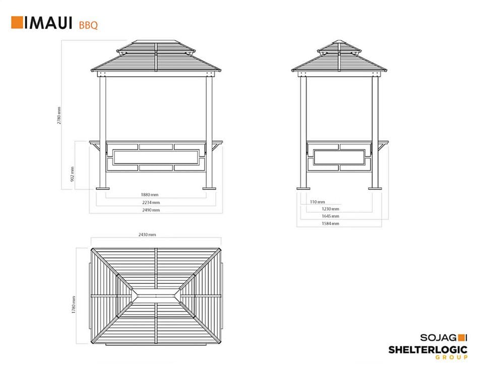 Sojag Grillpavillon »Maui« Holzoptik, 158x249x278 cm - Thumbnail 12