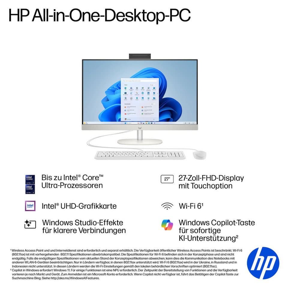 HP 27-cr0009ng All-in-One PC (27 Zoll, Intel Core i5 1335U, Iris® Xe, 16 GB RAM, 512 GB SSD) - Thumbnail 6