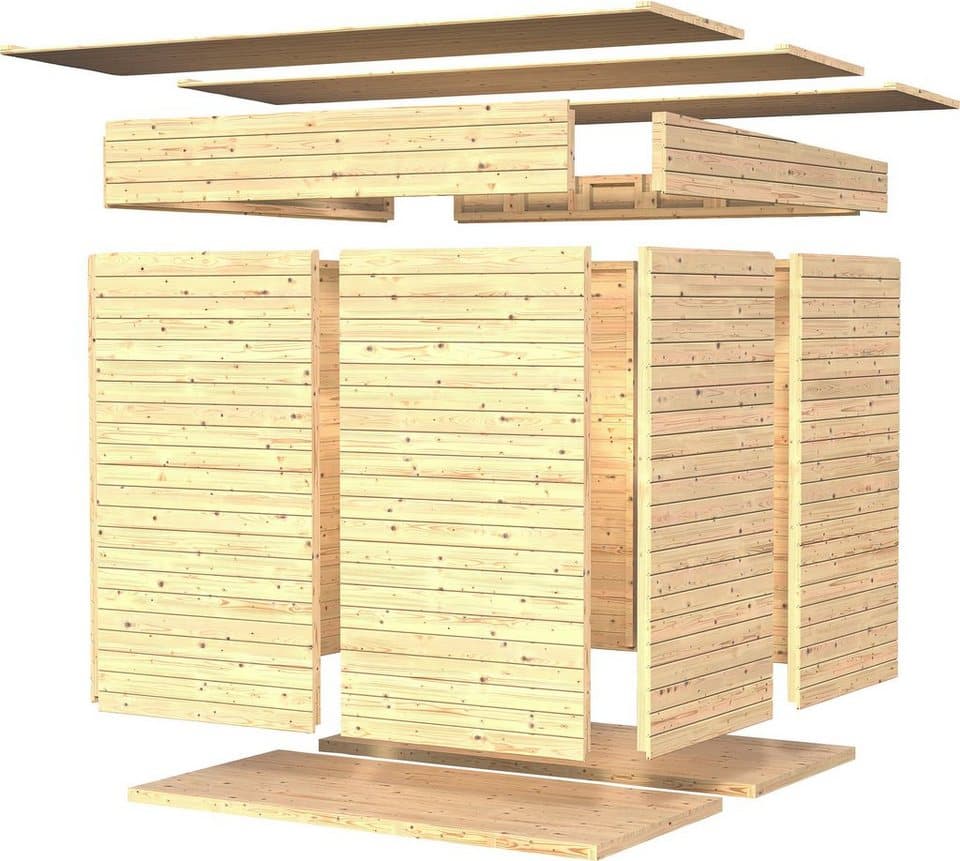 BERTILO Pavillon Modern Art 1, aus nordischer Fichte, kompletter Bausatz inkl. Dach und Boden - Thumbnail 14