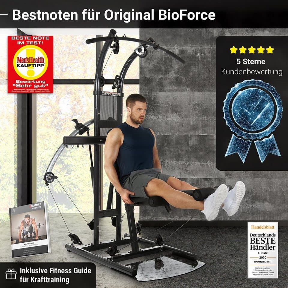 Finnlo by Hammer Kraftstation Bio Force, (Seilzug, Butterflystange, Latzug, Beinpresse und mehr), max. Benutzergewicht 135 kg, max. Trainingsgewicht 110 kg - Thumbnail 2