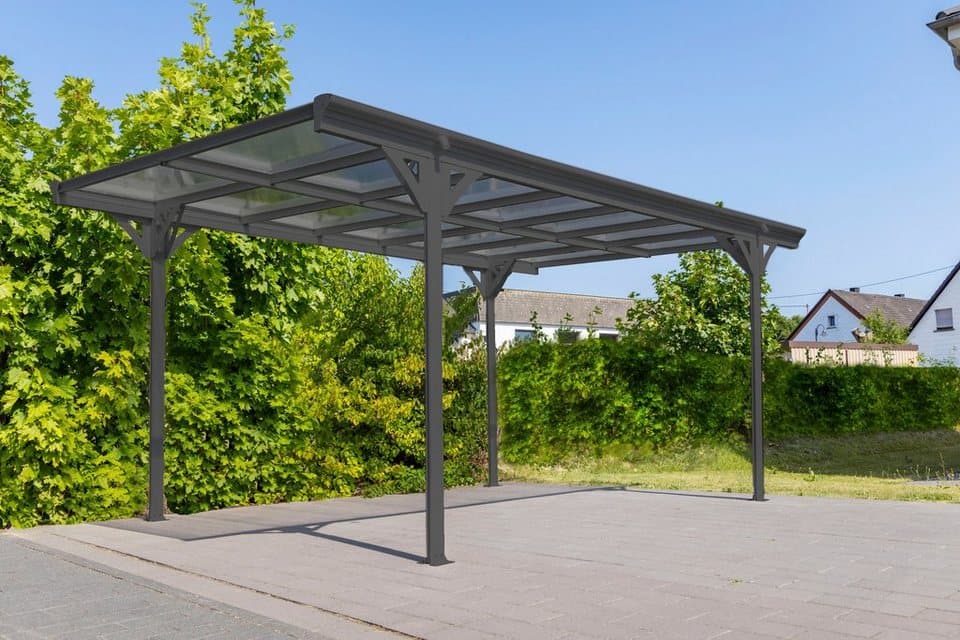 WESTMANN Einzelcarport Flachdach, BxT: 305x503 cm, 217 cm Einfahrtshöhe, aus Aluminium, anthrazit - Thumbnail 12
