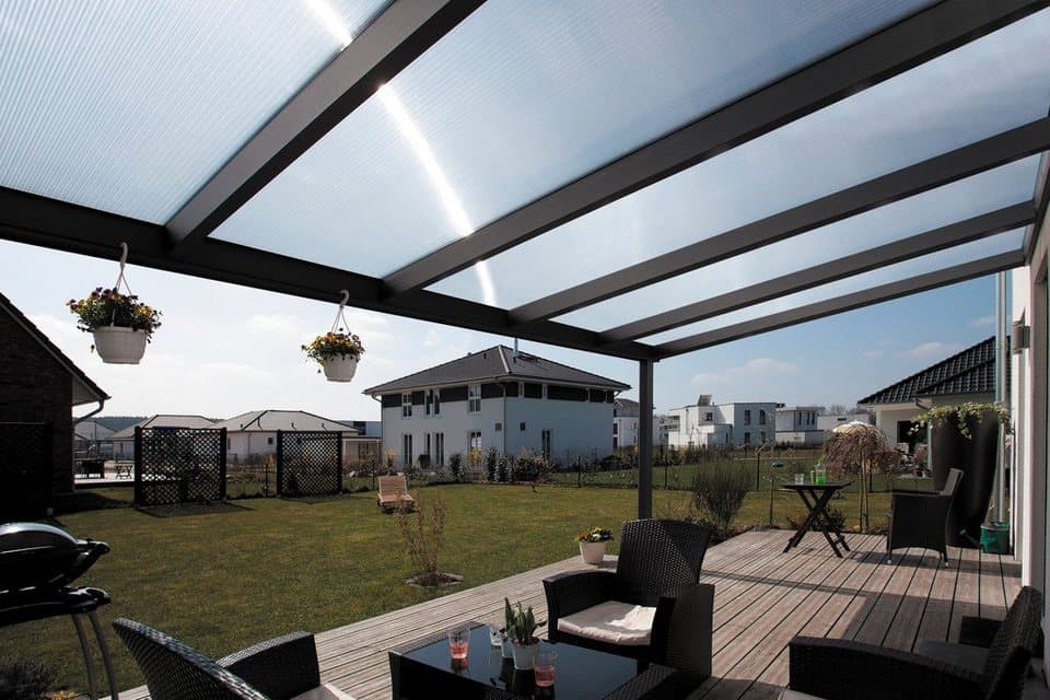 Skanholz Terrassendach Genua, BxT: 541x257 cm, Bedachung Doppelstegplatten, 541 cm Breite, verschiedene Tiefe - Thumbnail 3