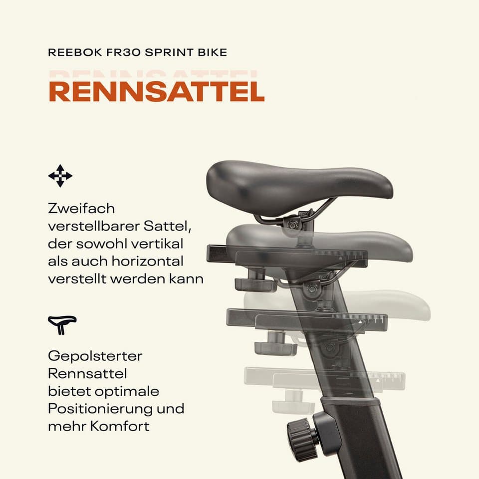 Reebok Speedbike FR30 Speedbike (mit Tablet-Halterung), 135 kg max. Benutzergewicht, Fahrrad, 32 Widerstandsstufen - Thumbnail 22