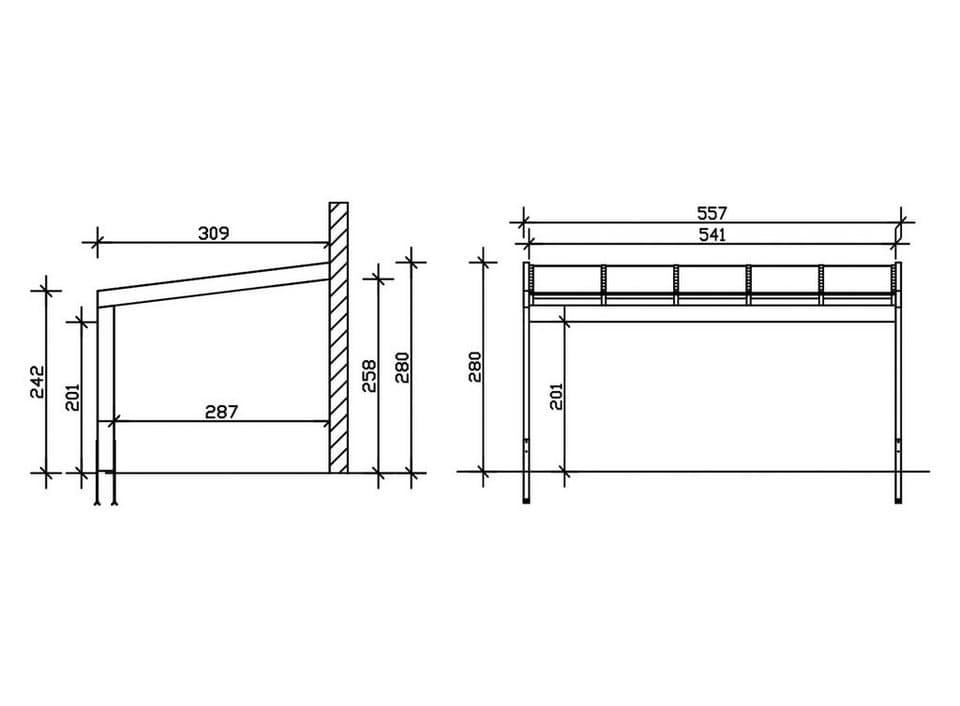 Skanholz Terrassendach Novara, BxT: 557x309 cm, Bedachung Doppelstegplatten, BxT: 557x309 cm - Thumbnail 3