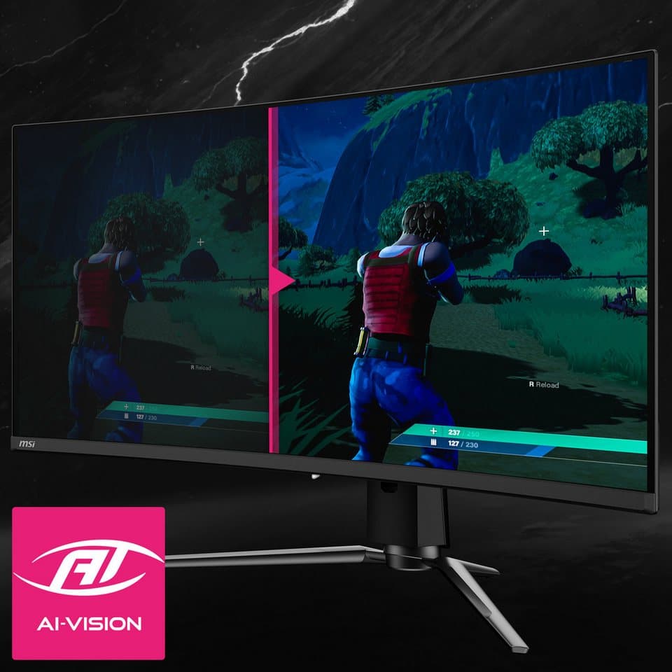 MSI MPG 341CQPX QD Curved-Gaming-OLED-Monitor (86,8 cm/34 ", 3440 x 1440 px, UWQHD, 0,03 ms Reaktionszeit, 240 Hz, OLED, 3 Jahre Herstellergarantie, höhenverstellbar, USB-C) - Thumbnail 16