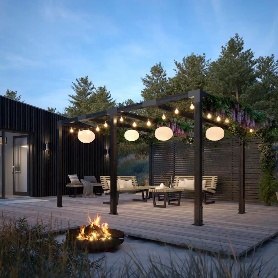 PLUS Pergola Cubic, BxTxH: 387x387x217 cm, inkl. Tokyozäunen - Thumbnail 2