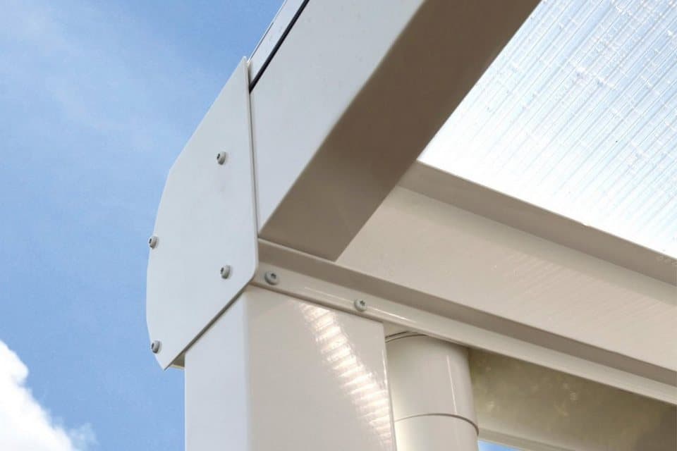Skanholz Terrassendach Genua, BxT: 434x257 cm, Bedachung Doppelstegplatten, 434 cm Breite, verschiedene Tiefe - Thumbnail 7