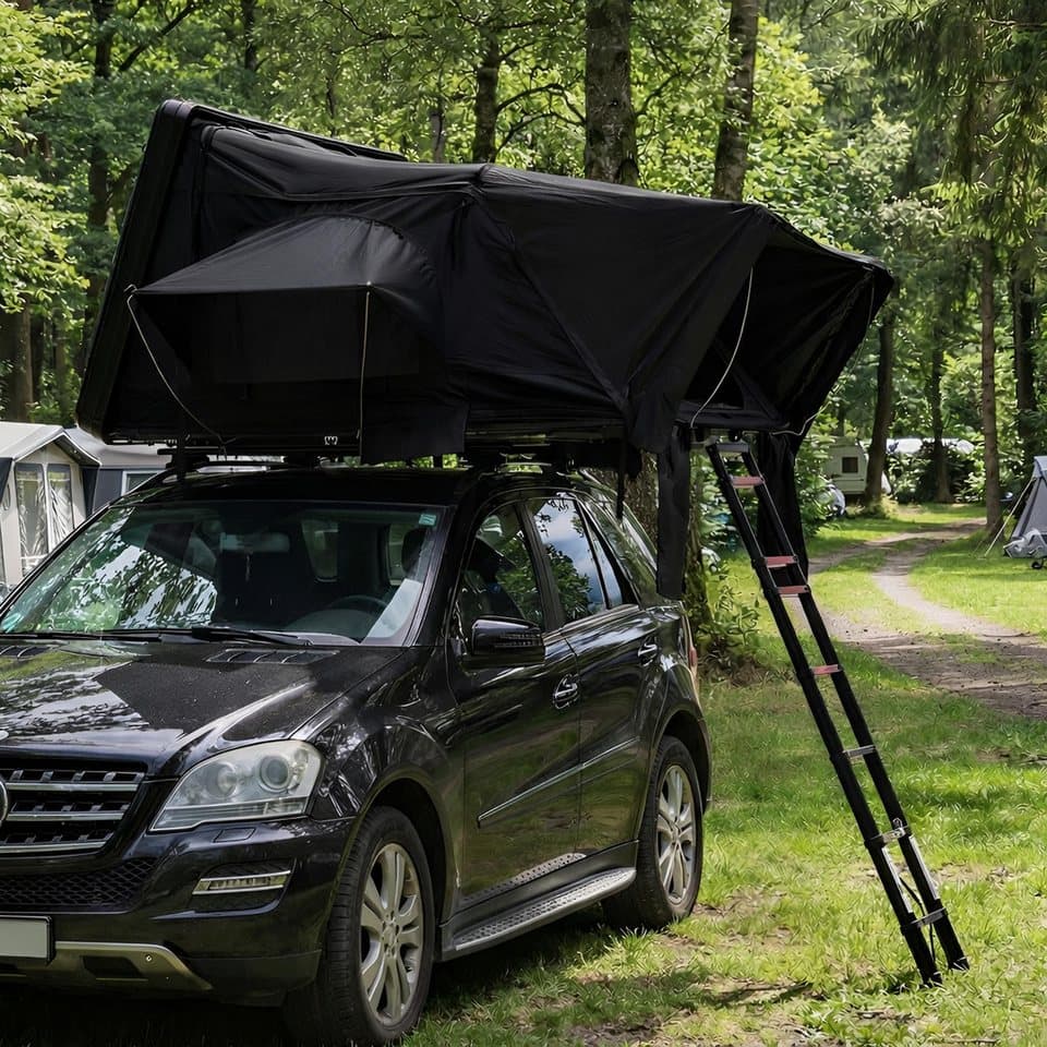 TZIpower Dachzelt Dachzelt Autodachzelt Aluminium Case 2 Größen 5 Personen Schwarz LED, Personen: 5 - Thumbnail 9