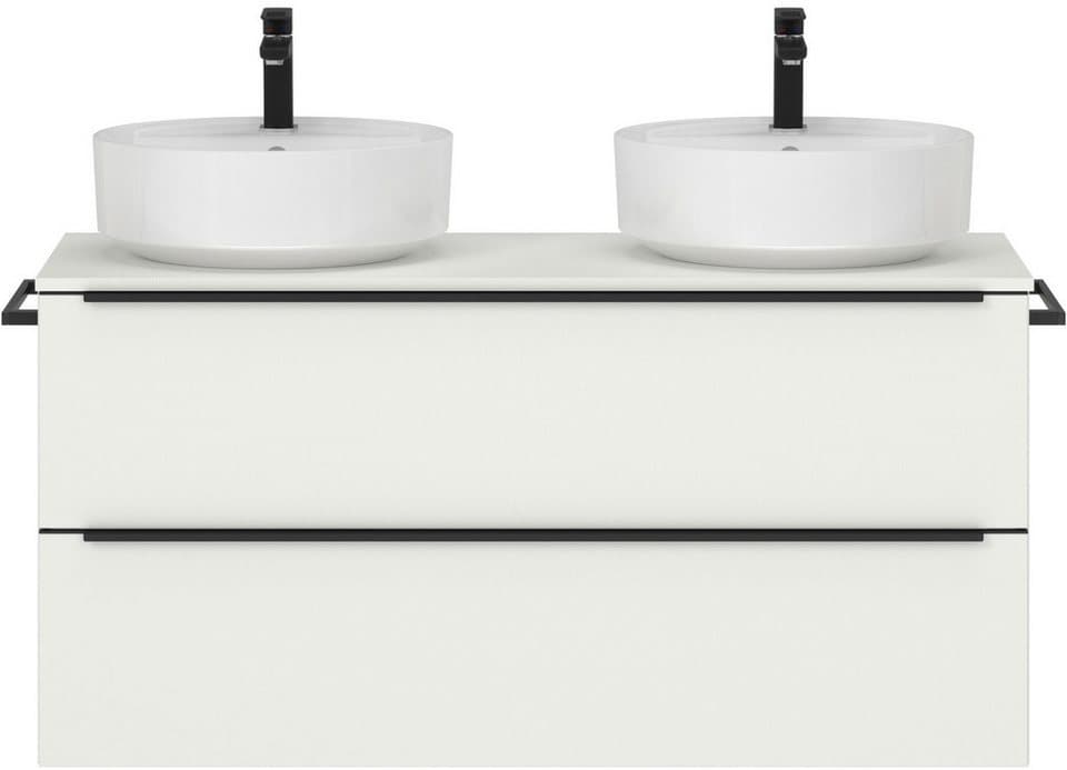 nobilia® Waschtisch-Set Alvene, (1-St., mit Doppelwaschplatz, vormontiert, mit Soft-Close), in vier Breiten