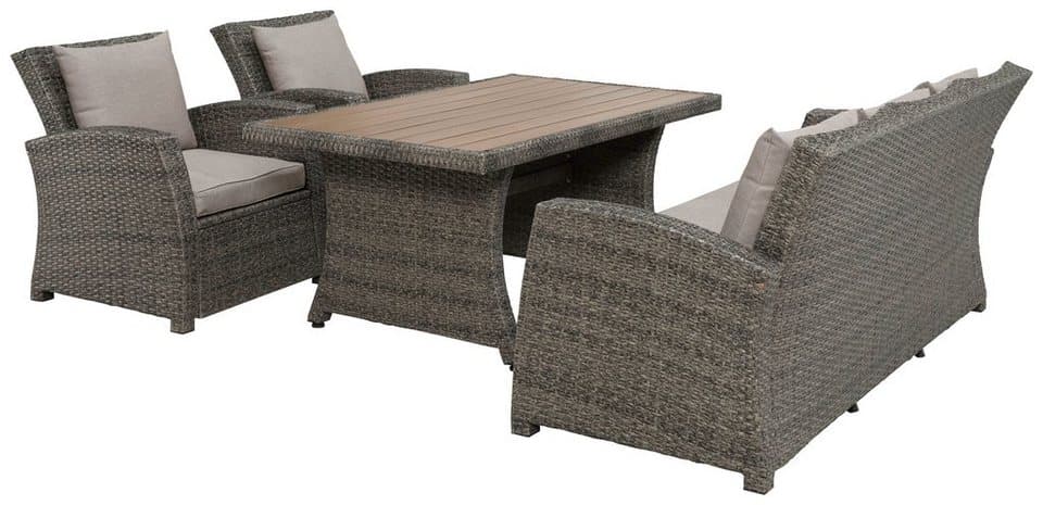 KONIFERA Gartenlounge-Set Siros, (Set, 12-tlg., 1x 3er Sofa, 2x Sessel, 1x Tisch 135x82x65cm, inkl. Auflagen), Polyrattan, Stahl, Tischplatte aus Nonwood, geeignet für 5 Personen - Thumbnail 3