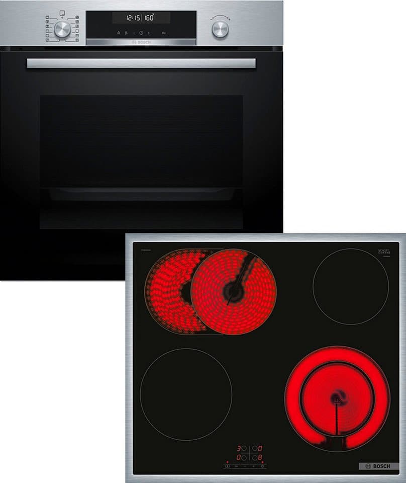 BOSCH Backofen-Set HBD671CS62, mit Teleskopauszug nachrüstbar, Pyrolyse-Selbstreinigung, Knusper-gesunde AirFry-Funktion & zuschaltbare Bräterzone - Bild 1