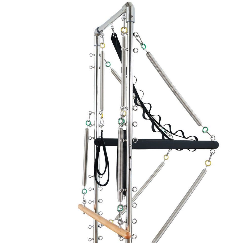 JASPORT Pilates-Reformer B80 mit Tower aus Buchenholz, 150 kg belastbar, (Pilates Reformer Set inkl. Tower und Zubehör), Massives Buchenholz, Mehrfaches Federsystem - Thumbnail 8