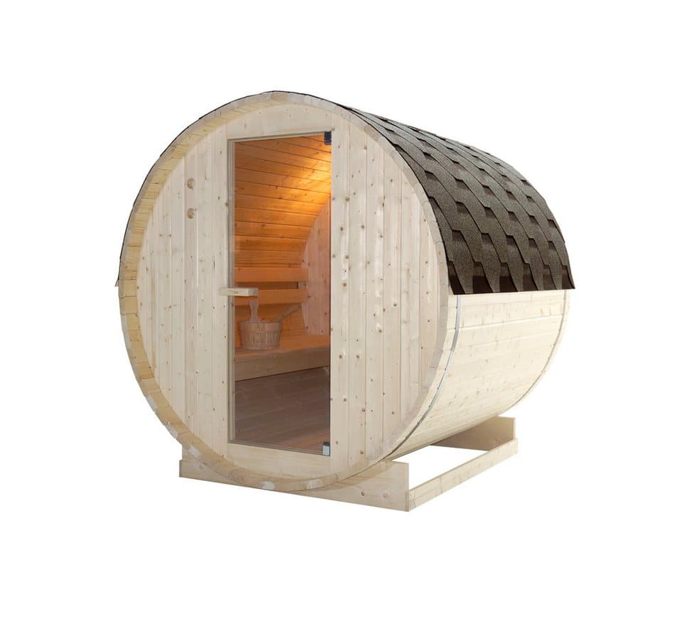 Sanotechnik Fasssauna »TROMSÖ L«, BxTxH: 189 x 180 x 191,5 cm, 3,8 mm, geeignet für 4 Personen, Fichetnholz - Thumbnail 4