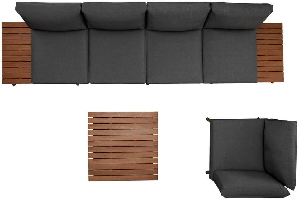 MERXX Gartenlounge-Set Athen, (15-tlg., 1x Eckbank, 1x Tisch 95x95 cm, inkl. Sitz- und Rückenkissen), Aluminiumgestell mit Akazienholz, FSC 100%, Unser Dauertiefpreis - Thumbnail 5