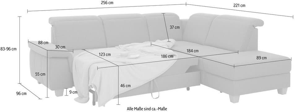 Home affaire Ecksofa Dalia L-Form, mit Federkernpolsterung, wahlweise mit Schlaffunktion, Bettkasten - Thumbnail 10