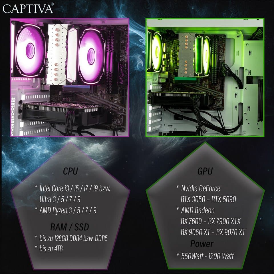 CAPTIVA Power Starter R78-376 Business-PC (AMD Ryzen 5 5600G, -, 32 GB RAM, 1000 GB SSD, Luftkühlung) - Thumbnail 6