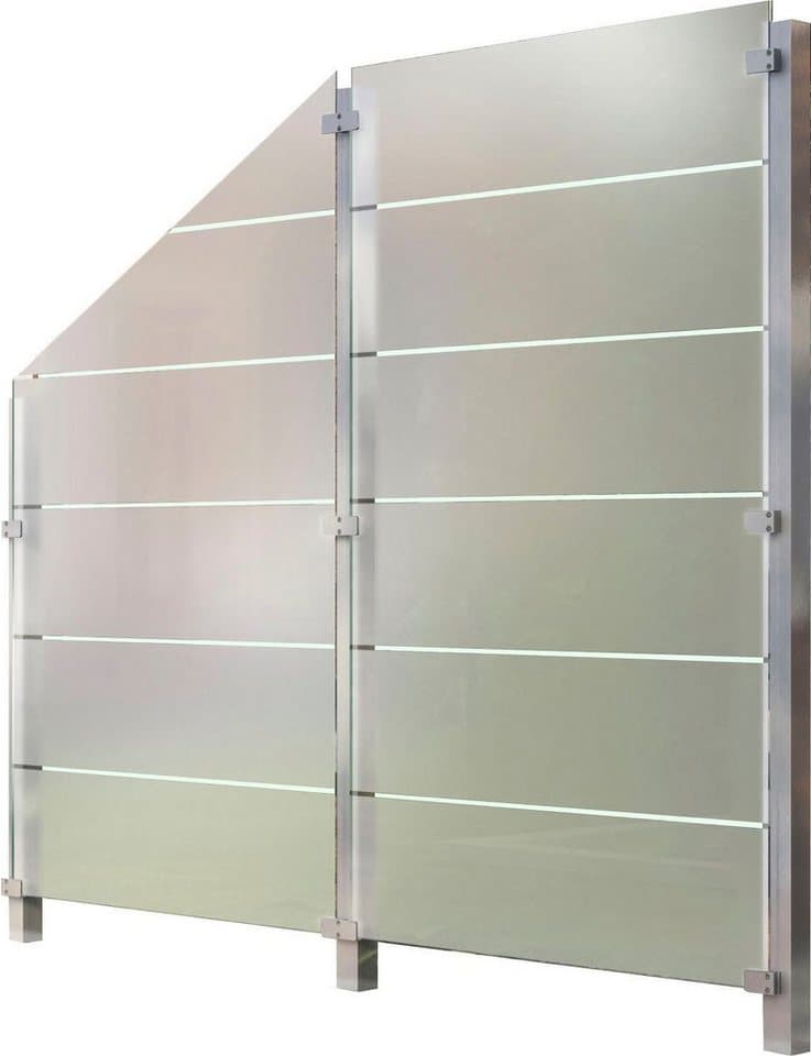 STAKET PRO Zaun, (Set), Glaszaun, Gesamtlänge: 2,29 m, 3 Pfosten