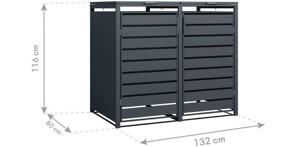 WESTMANN Mülltonnenbox Kubus, Platz für 2x240 L Mülltonnen - Thumbnail 12