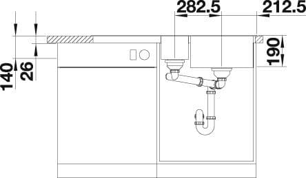Blanco Granitspüle COLLECTIS 6 S, rechteckig, aus SILGRANIT®, inkl. Depot-Schale mit Deckel - Thumbnail 6