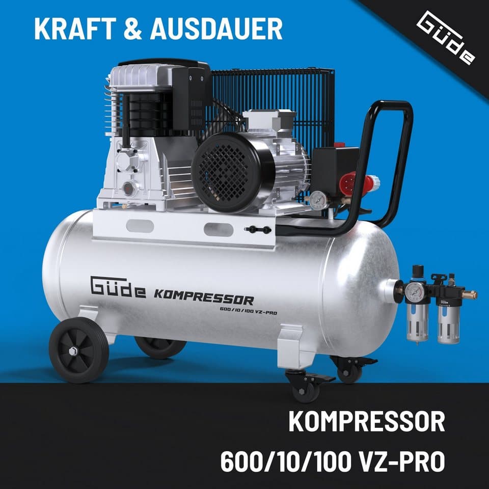 Güde Kompressor 600/10/100 VZ-PRO, 4000 W, max. 10 bar, 100 l - Thumbnail 2