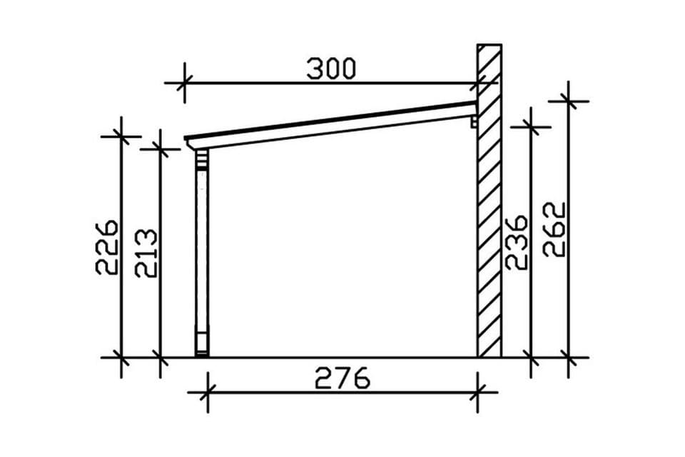 Skanholz Anlehncarport Eifel, BxT: 300x541 cm, 213 cm Einfahrtshöhe - Thumbnail 3