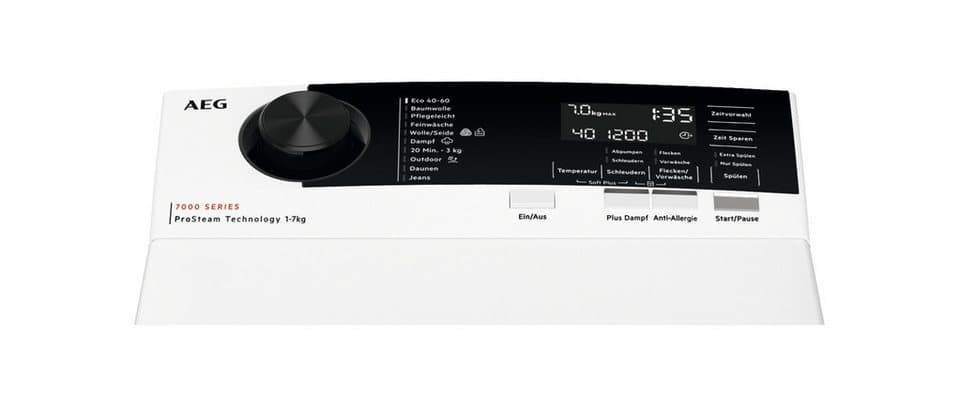 AEG Waschmaschine Toplader 7000 ProSteam® LTR7A37STL, 7 kg, 1300 U/min, ProSteam®: Auffrischen mit Dampf statt Waschen und 96 % Wasser sparen - Thumbnail 2