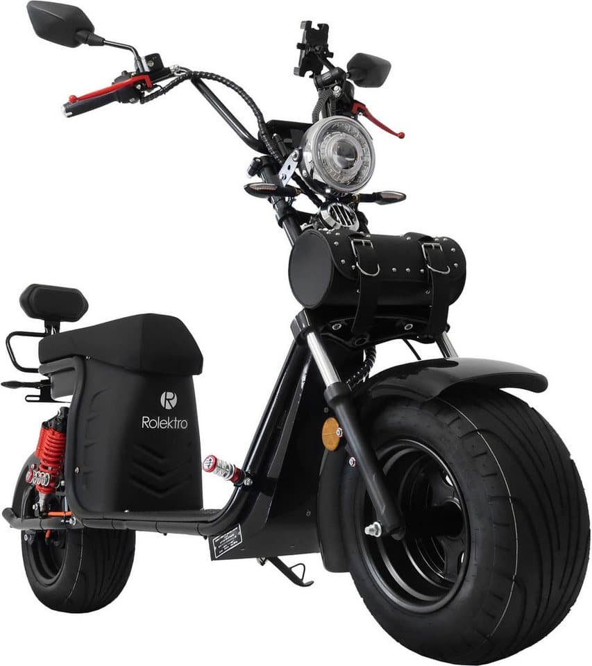 Rolektro E-Motorroller E-Chopper 45, 2 x 60V-25,6Ah Lithium-Akku, 3000 Watt, 3500 W, 45 km/h, bis zu 108 km Reichweite, mit USB-Anschluss und integr. Alarmanlage - Thumbnail 2