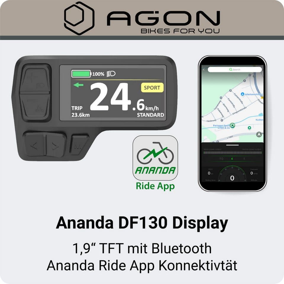 AGON E-Bike Mountainbike Alpha, 10 Gang Shimano Deore SGS T6000 Schaltwerk, Kettenschaltung, Heckmotor, 540 Wh, Pedelec, Elektrofahrrad für Damen u. Herren, MTB - Thumbnail 4