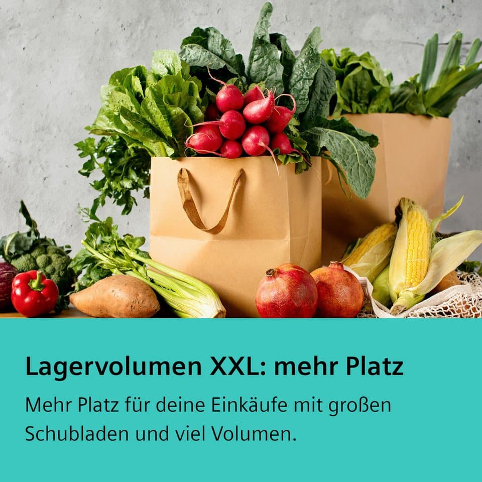 SIEMENS Multi Door iQ300 KF96NVPEA, 183 cm hoch, 91 cm breit, noFrost, hyperFresh Schubladen, LED-Licht, superKühlen, superGefrieren - Thumbnail 7