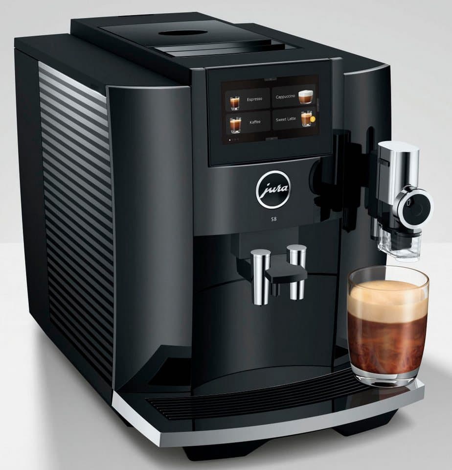 JURA Kaffeevollautomat 15482 S8 (EB), Piano Black, 27 Spezialitäten, Touch, Sweet Foam & Sirupaufsatz - Thumbnail 4