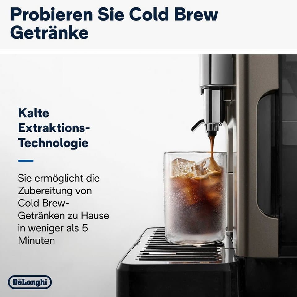 De'Longhi Kaffeevollautomat Eletta Explore Cold Brew ECAM450.86.T - 100 Rezepte (App), heiß & kalt, Cold Brew in unter 5 Minuten inkl. 3,5" Touch-Display & To-Go Funktion - Thumbnail 5
