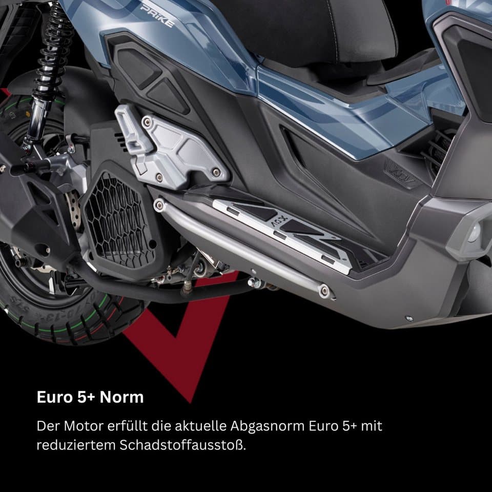 PRIKE Motorroller PRIKE XDV 125, E5+, Adventure, ADV Roller, 125 ccm, 95 km/h, Euro 5+, ABS, Windschutz, Heizgriffe, USB, EFI, digitales Display - Thumbnail 4