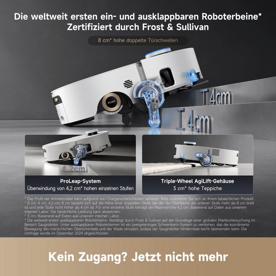 Dreame Saugroboter mit Wischfunktion Aqua10 Ultra Roller Complete, 600 W, mit Beutel, Warmwasser-Wischsystem, Rollenmopp, überwindet Hindernisse, 30.000 Pa - Thumbnail 11