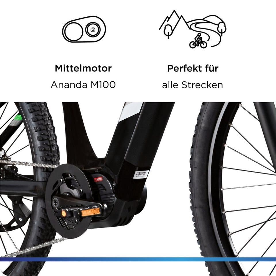 Zündapp E-Bike Mountainbike X900, 10 Gang Shimano Cues U6020 SGS Schaltwerk, Kettenschaltung, Mittelmotor, 733 Wh, Pedelec, Elektrofahrrad für Damen und Herren, MTB - Thumbnail 5