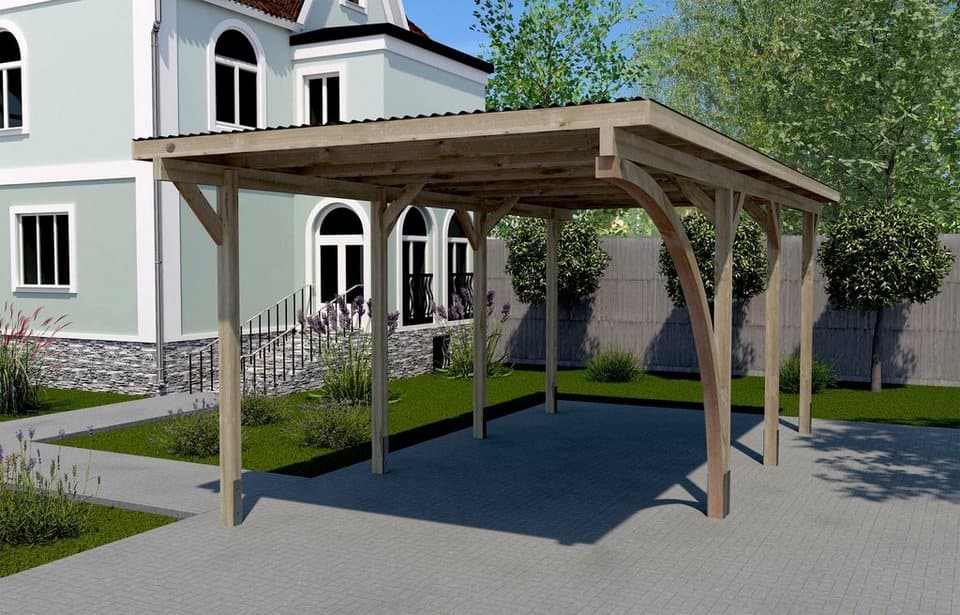 weka Einzelcarport 606 A Gr.2, BxT: 300x600 cm, 217,5 cm Einfahrtshöhe, mit Rundbogen wahlweise links- oder rechts montierbar - Thumbnail 2