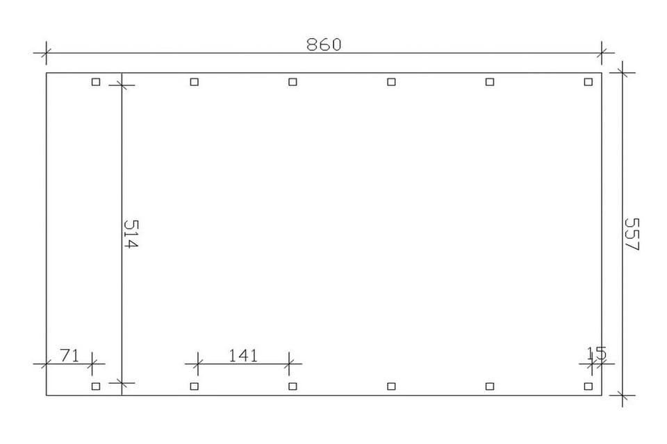 Skanholz Doppelcarport Friesland, BxT: 557x860 cm, 204 cm Einfahrtshöhe - Thumbnail 5