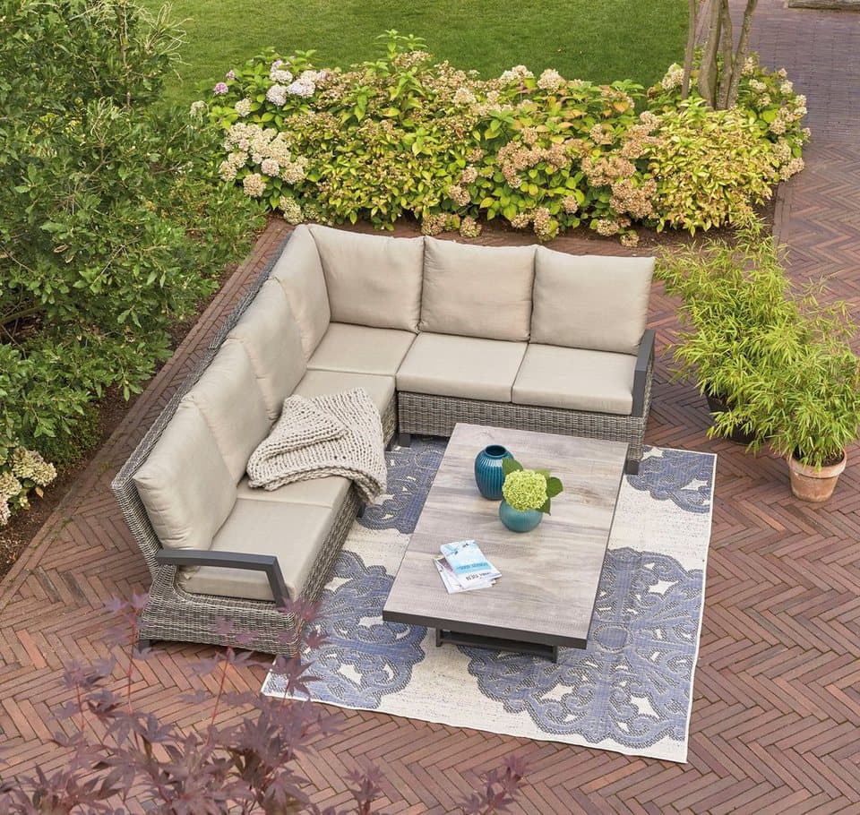 Siena Garden Gartenlounge-Set Corido, (Set, 9-tlg), bestehend aus 2 Sesseln, 1 Sofa, 1 Tisch und 5 Auflagen - Thumbnail 44
