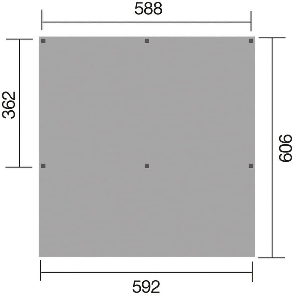 weka Doppelcarport, BxT: 592x606 cm, 241 cm Einfahrtshöhe, mit PVC-Dach - Thumbnail 4