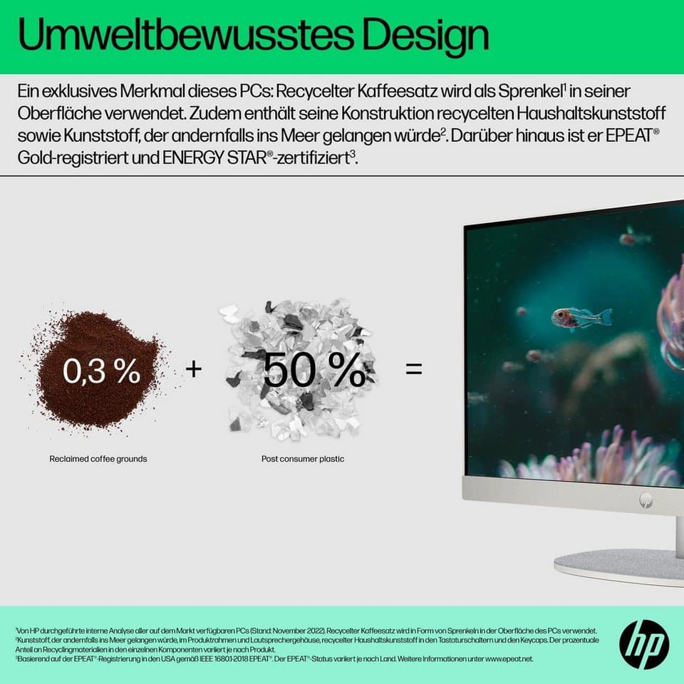 HP 24-cr1201ng All-in-One PC (23,8 Zoll, Intel Core Ultra 5 125U, Intel Internal Graphics, 16 GB RAM, 512 GB SSD) - Thumbnail 6