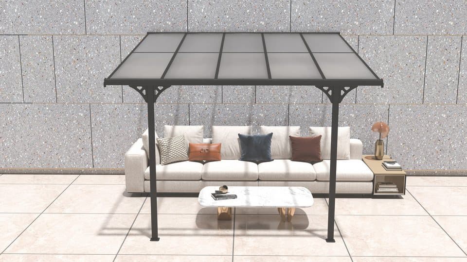 WESTMANN Terrassendach Bruce, BxT: 313x300 cm, Bedachung Doppelstegplatten, Rahmen aus pulverbeschichtetem Aluminium, schwarz - Thumbnail 2