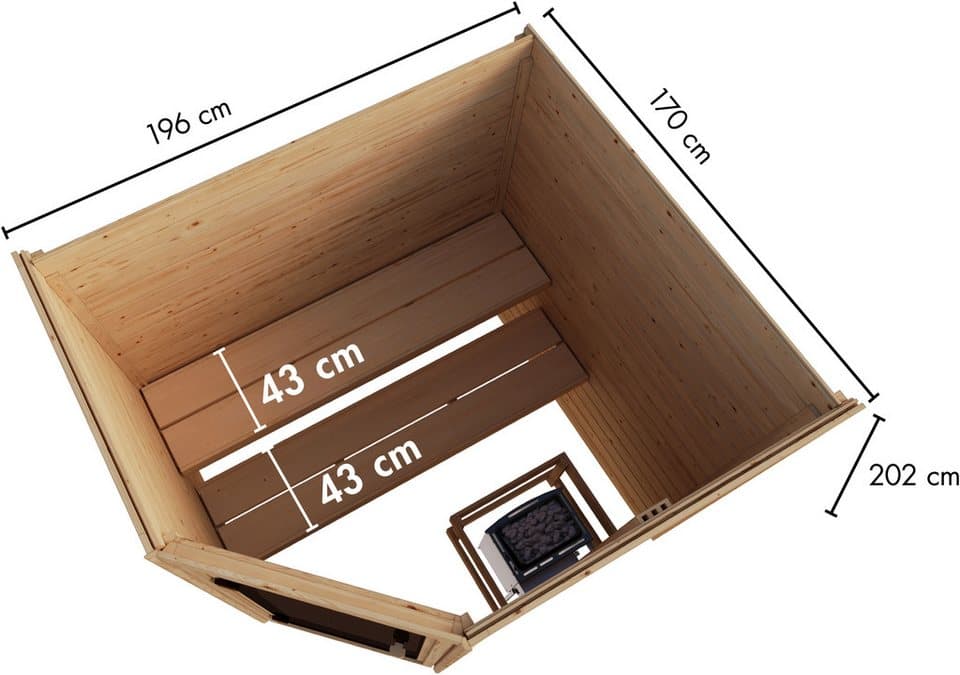 welltime Sauna Lohja, BxTxH: 196 x 170 x 202 cm, 28 mm, verschiedene Varianten - Thumbnail 13