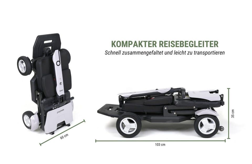 Prophete Elektromobil SM4 Kompakt E-Seniorenroller, 250 W, 6 km/h, Tiefer Einstieg, bis zu 20 km Reichweite, klappbar - Thumbnail 7