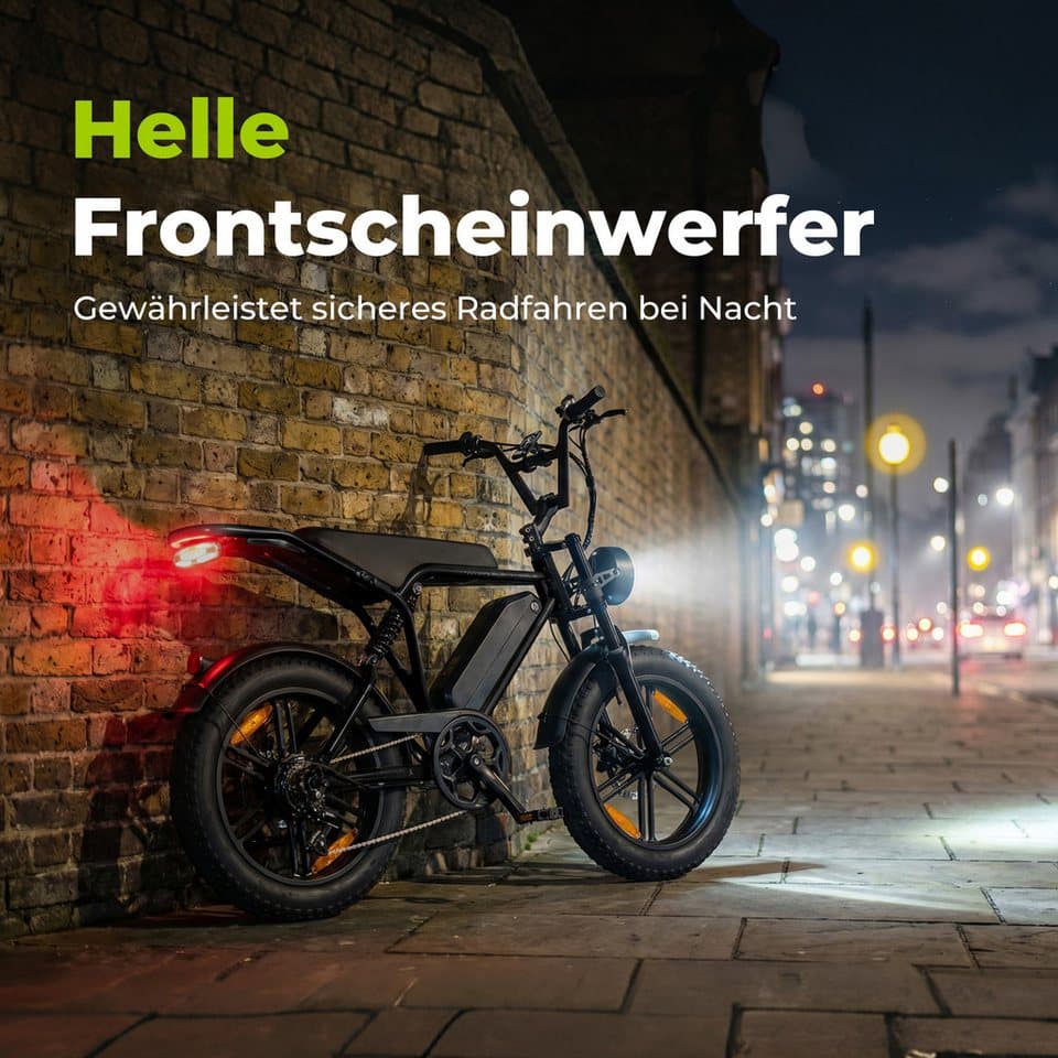 Vankel E-Bike Cityrad E-MTB E6-2.0 Damen u. Herren 48V 15Ah 720WH 250W 80Nm 108 km, 7 Gang Shimano, Kettenschaltung, Heckmotor, 720 Wh, (mit Akku-Schlüssel, Beleuchtungsset, mit Akku-Ladegerät, mit Werkzeug), bis 100km, 7 Gang Shimano, Kettenschaltung, E-bikes Pedelec - Thumbnail 10