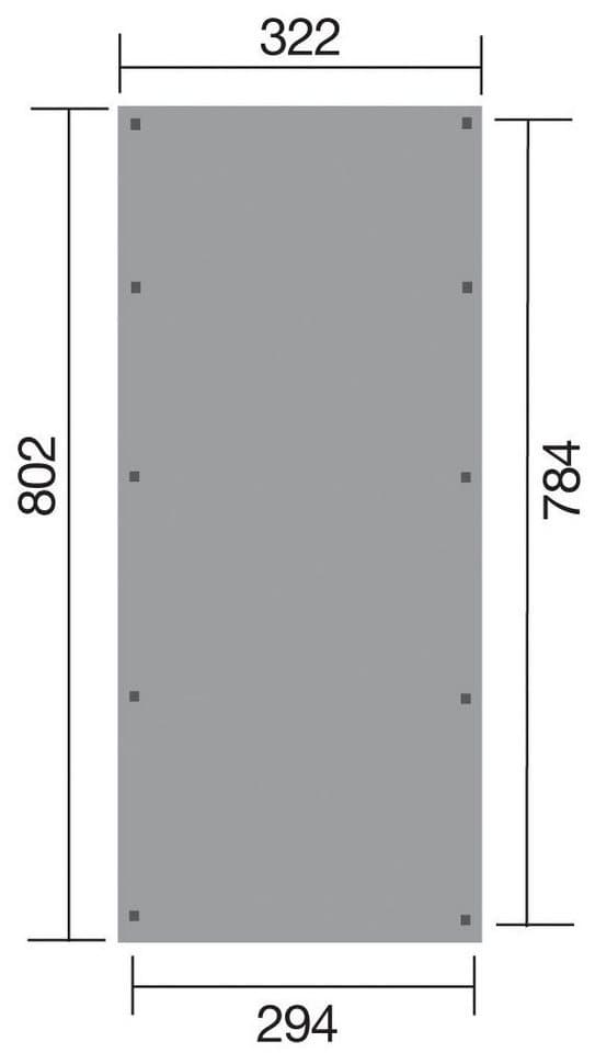 weka Einzelcarport 617 Gr.3, BxT: 322x802 cm, 215 cm Einfahrtshöhe - Thumbnail 3