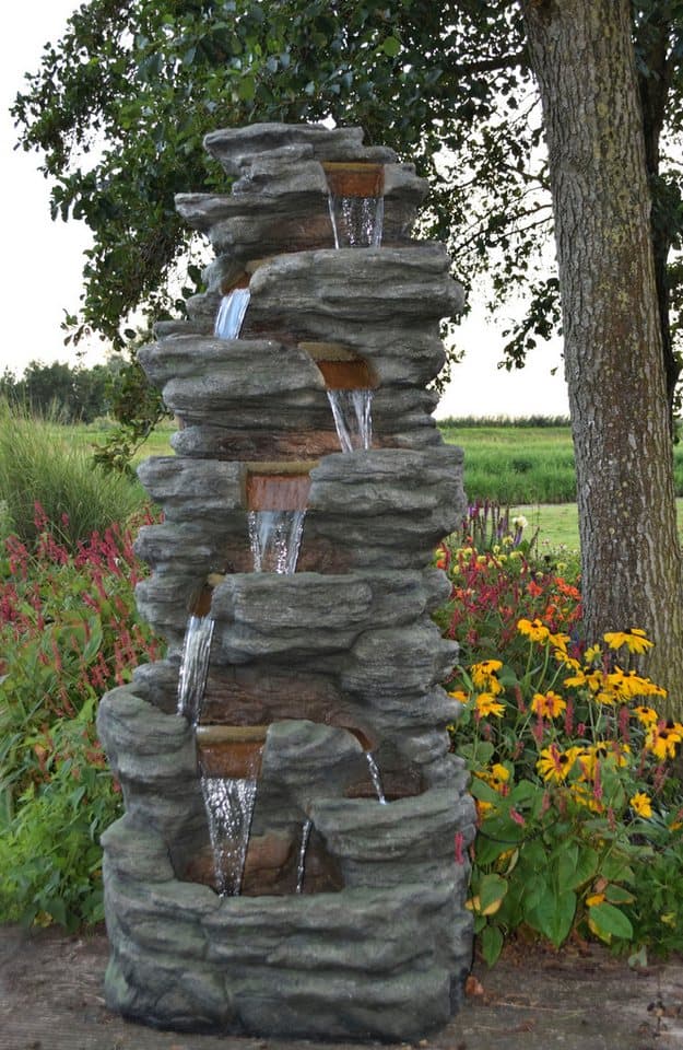 AcquaArte Gartenbrunnen Wasserfall CORTE, Komplettset mit LED-Beleuchtung, Pumpe und Anschlussmaterial - Thumbnail 2